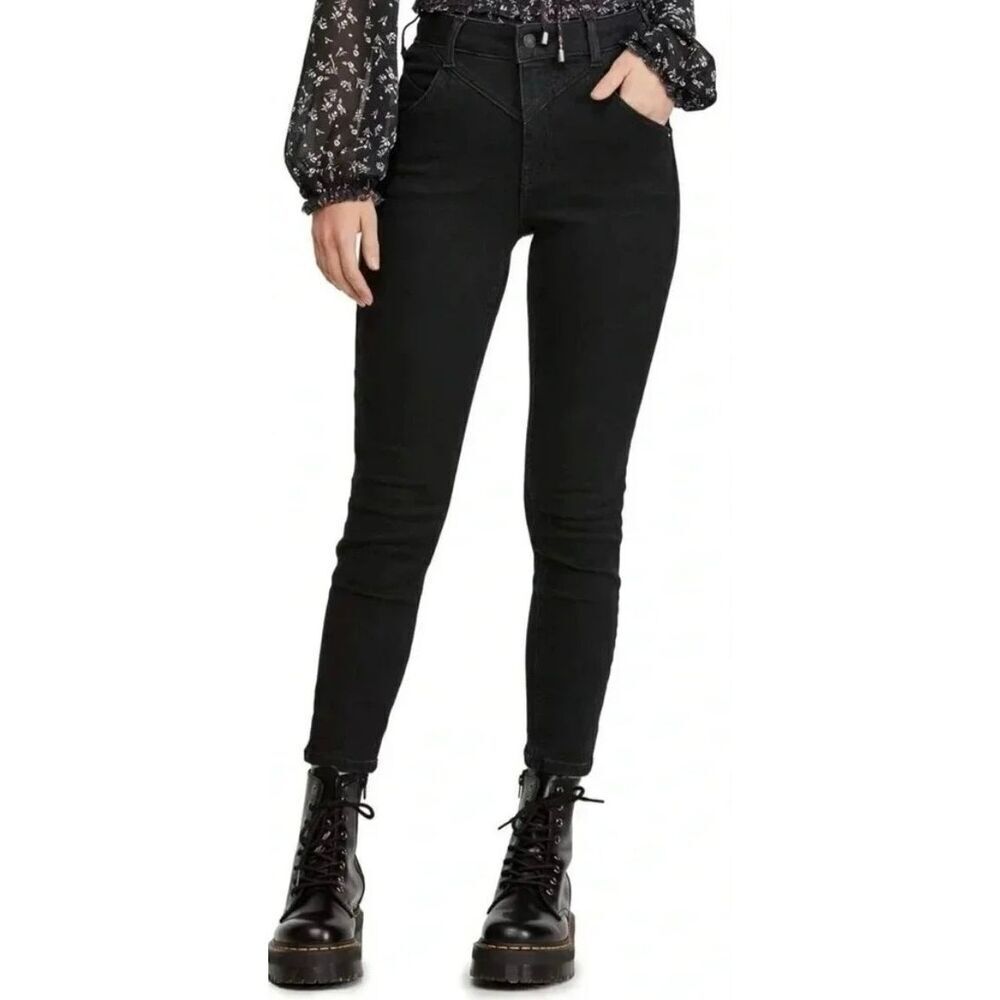 ✨Free People We the Free True Black Riley Seamed Skinny Sz 28 Jeans✨